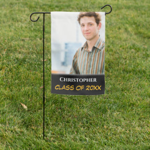 Graduation Congratulations Your Photo School Class Garden Flag
