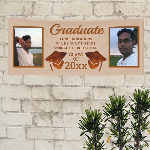 Graduation Copper 2 Photo Congratulations Graduate Banner