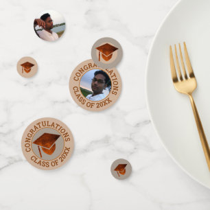 Graduation Copper Congratulations Cool Photo Party Confetti