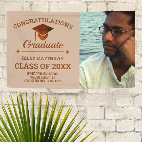 Graduation Copper Congratulations Graduate 1 Photo Banner