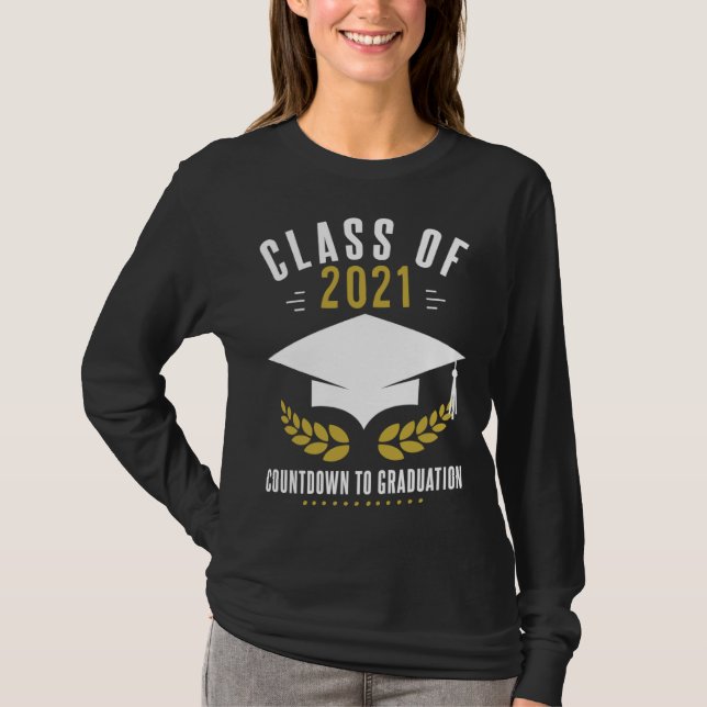 Graduation Countdown Senior 2021 T-Shirt (Front)