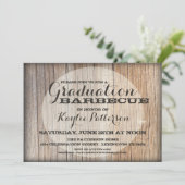 Graduation Country Wood BBQ Grad Party Invitation (Standing Front)
