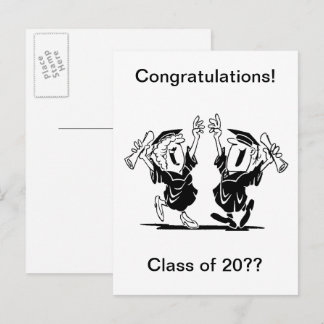 Graduation Couple or Friends Class of 20XX Announcement Postcard