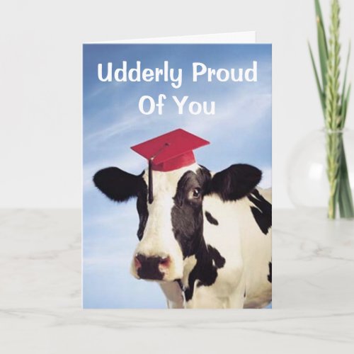 Graduation Cow Udderly Proud Of You Card