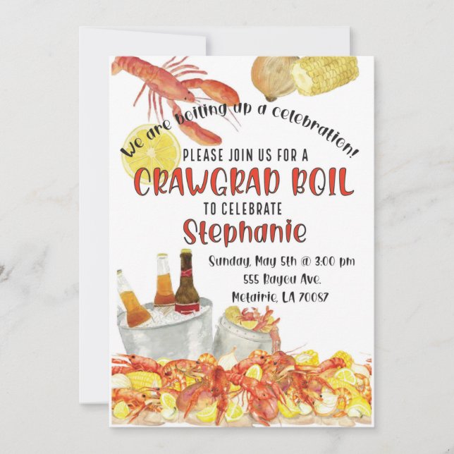 Graduation Crawfish Boil Invitation (Front)