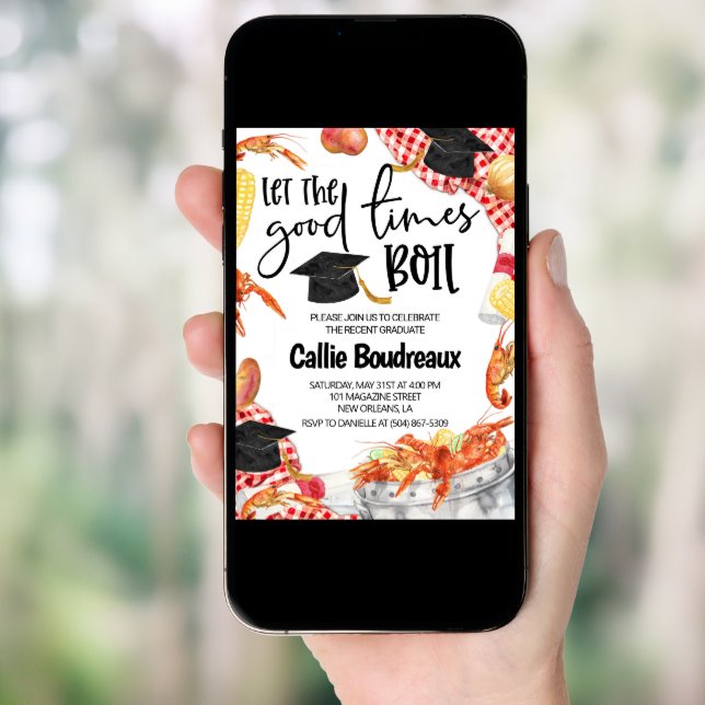 Graduation Crawfish Boil Invitation (Front Digital)