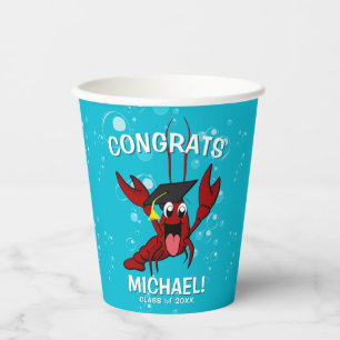 Graduation Crawfish Boil Lobster Cute Seafood Paper Cups