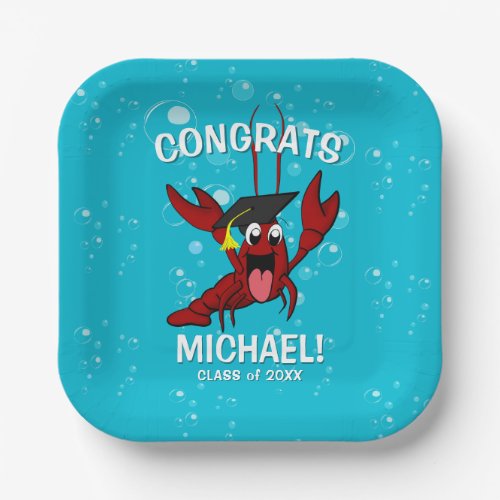 Graduation Crawfish Boil Lobster Seafood Party Paper Plates