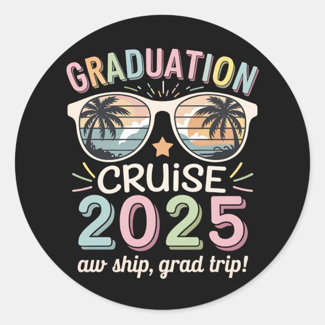 Graduation Cruise 2025 Graduate Cruising Squad Classic Round Sticker (Front)