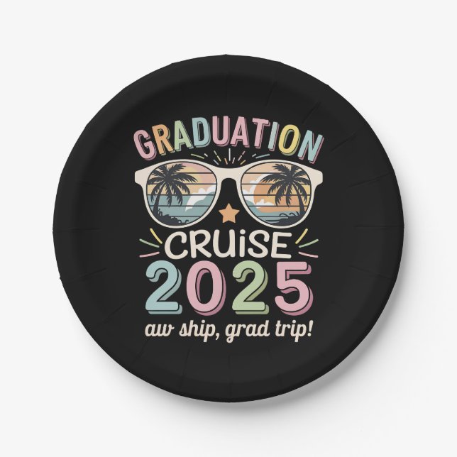 Graduation Cruise 2025 Graduate Cruising Squad Paper Plates (Front)
