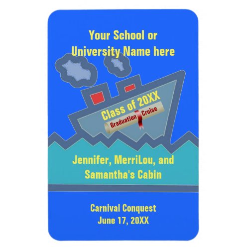 Graduation Cruise Personalized Cabin Door Marker Magnet