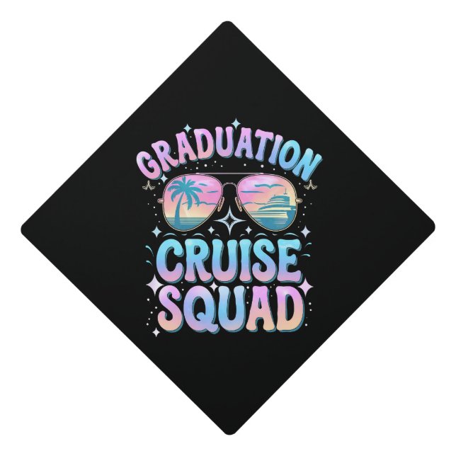 Graduation Cruise Squad Cruising Ship Retro Cap Topper (Front)