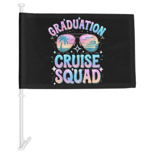 Graduation Cruise Squad Cruising Ship Retro Car Flag