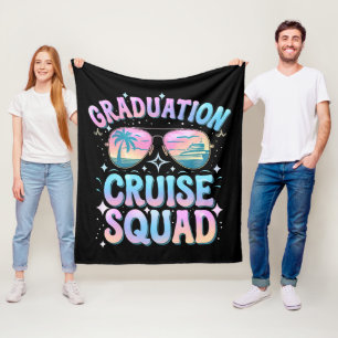 Graduation Cruise Squad Cruising Ship Retro Fleece Blanket