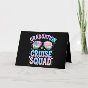 Graduation Cruise Squad Cruising Ship Retro Letterpress Thank You Card