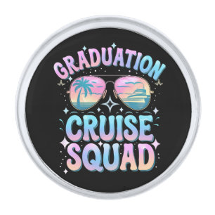 Graduation Cruise Squad Cruising Ship Retro Silver Finish Lapel Pin