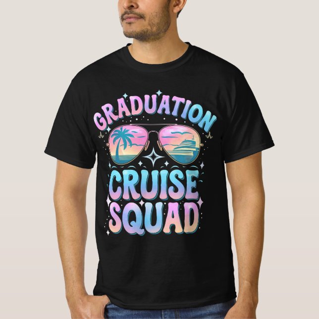 Graduation Cruise Squad Cruising Ship Retro T-Shirt (Front)