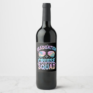 Graduation Cruise Squad Cruising Ship Retro Wine Label