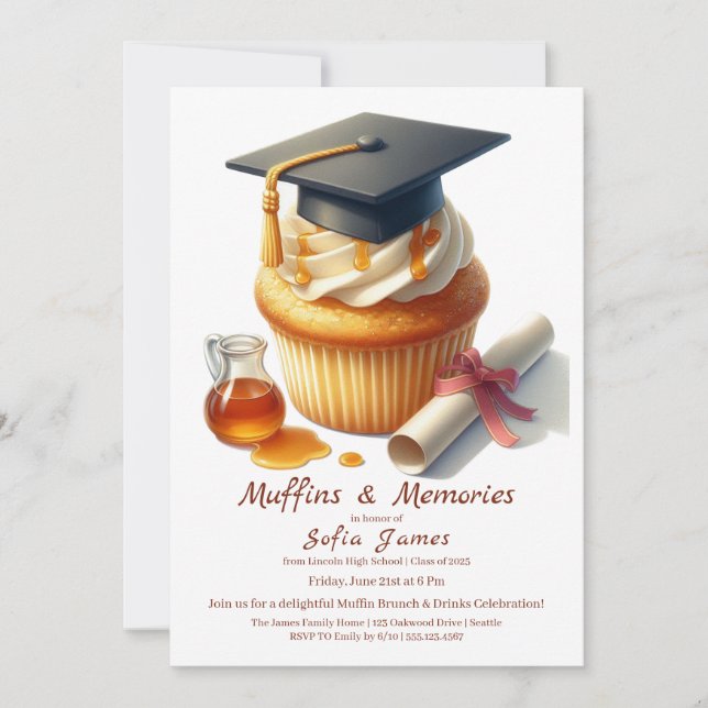 Graduation Cupcake Brunch Celebration Invitation (Front)