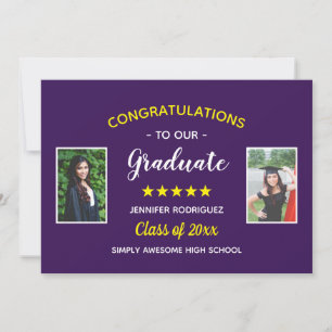 Graduation Custom 2 Photo Congratulations Graduate Announcement