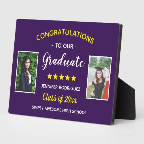 Graduation Custom 2 Photo Congratulations Graduate Plaque