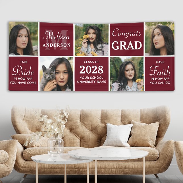 Graduation Custom 5 Photo Collage Congrats Grad Banner (Creator Uploaded)