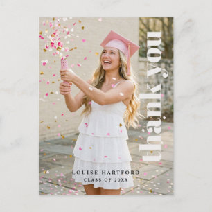 Graduation   Custom Elegant Photo Thank You Postcard