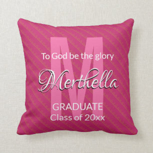 Graduation Custom Keepsake TO GOD BE THE GLORY Throw Pillow