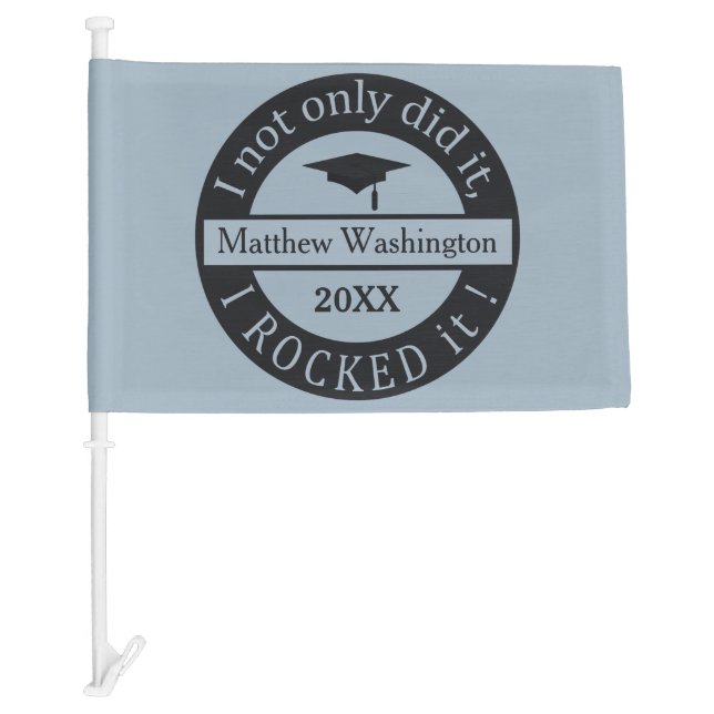 Graduation custom name & year car flag (Front)