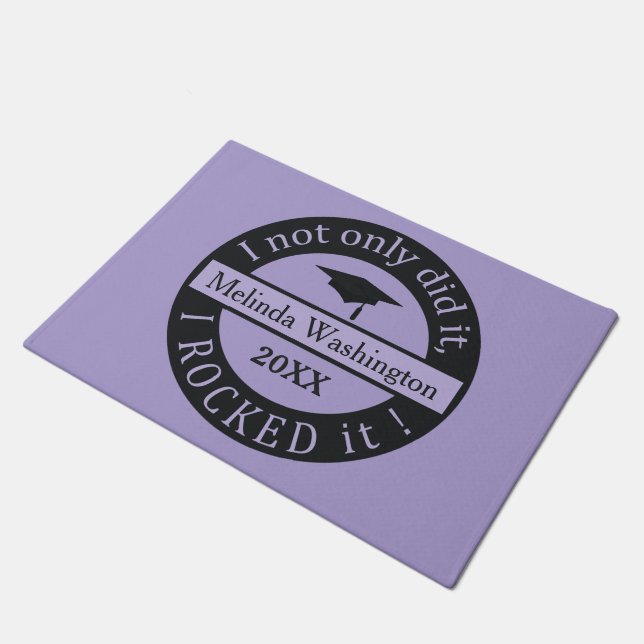 Graduation custom name & year door mats (Angled)