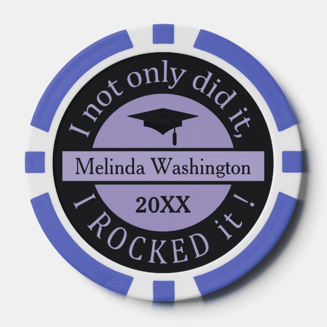 Graduation custom name & year poker chips (Front)