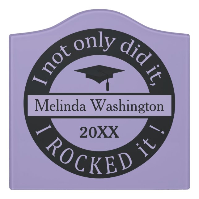 Graduation custom name & year room sign (Large Crest Front)