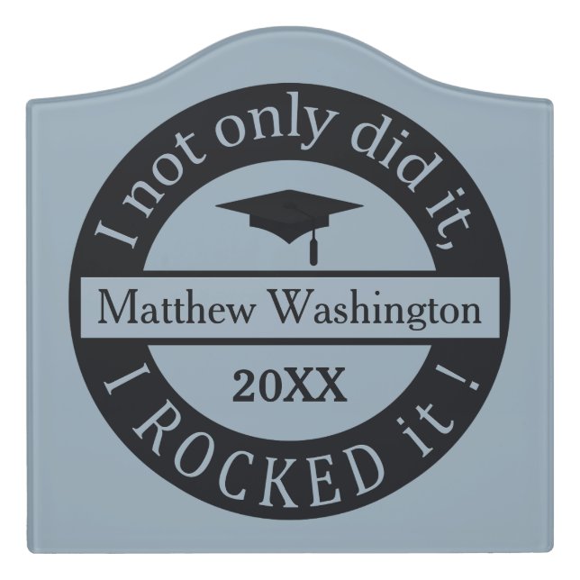 Graduation custom name & year room sign (Large Crest Front)