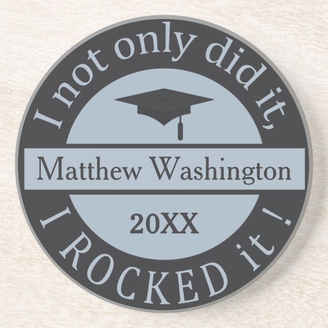 Graduation custom name & year sandstone coaster (Front)