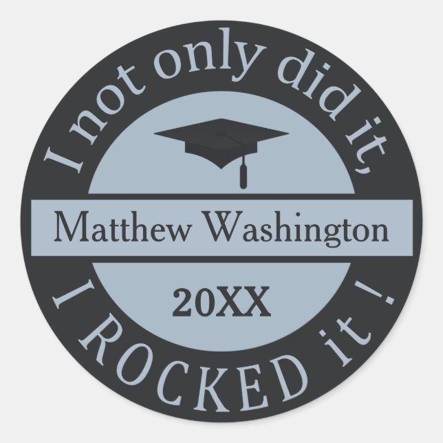 Graduation custom name & year stickers (Front)