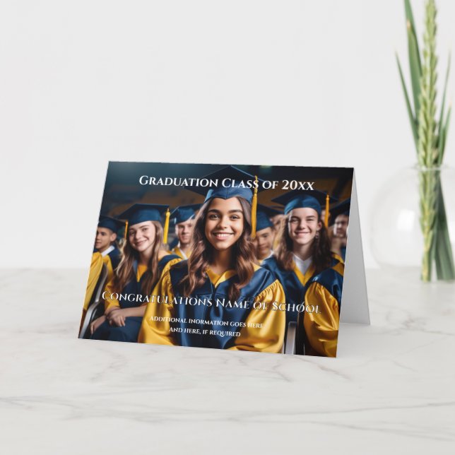 Graduation custom photo collage color picture card (Front)