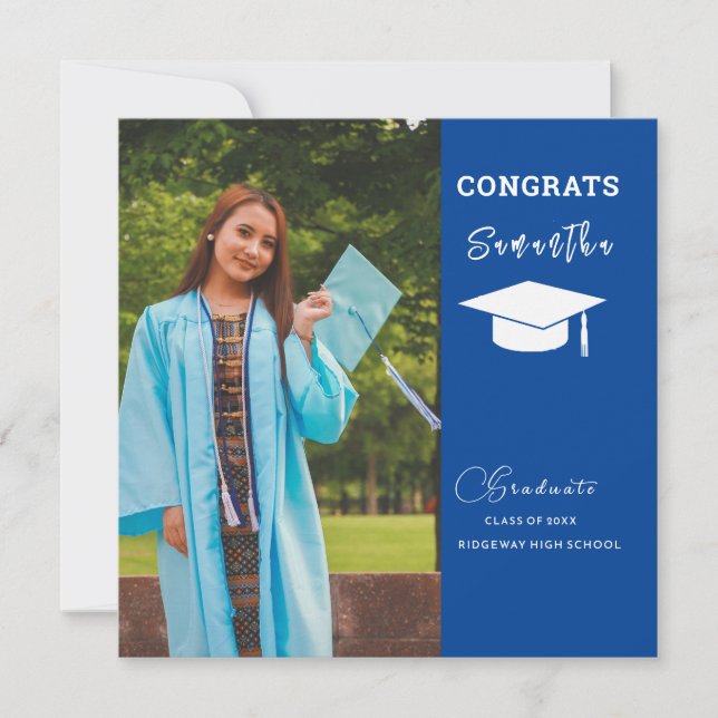 Graduation Custom Photo Graduate Announcement Card (Front)