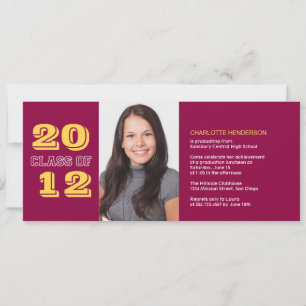 Graduation custom photo invitation red class of