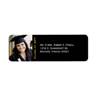Graduation Custom Photo Return Address Labels