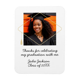 Graduation Custom Photo Thank You Favor Magnet