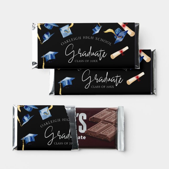 Graduation | Custom School Name & Colors Hershey Bar Favors (Front)