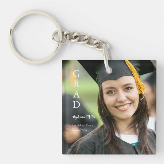 Graduation Customizable Name School And Class Year Keychain (Front)