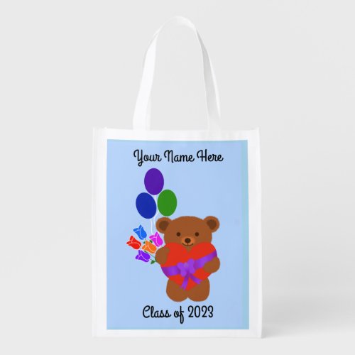 Graduation Cute Teddy Bear 3 Reusable Bag