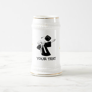 Graduation Dabbing Male Lightning Bolt Custom Beer Stein