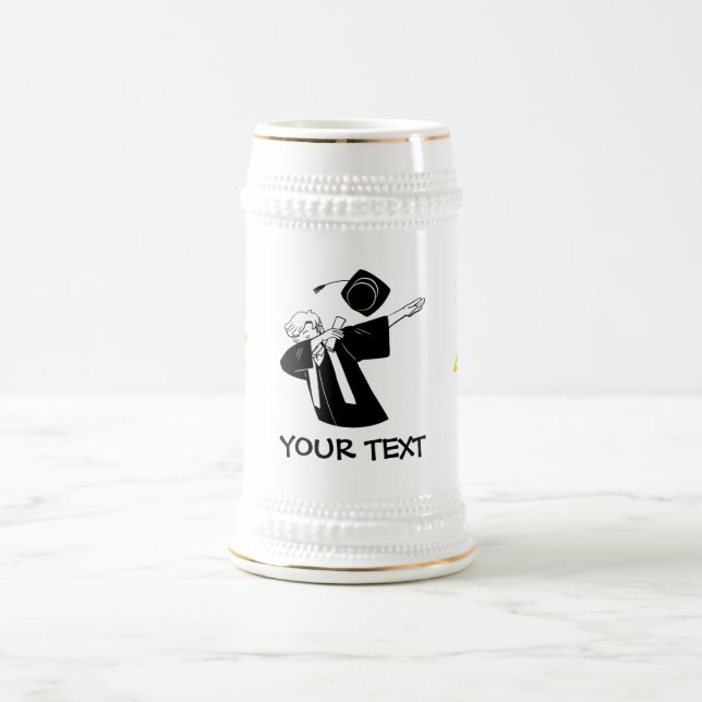 Graduation Dabbing Male Lightning Bolt Custom Beer Stein (Center)