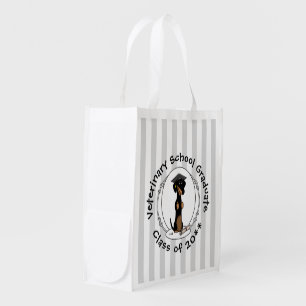 Graduation Dachshund (black & tan) - Cute dog Grocery Bag
