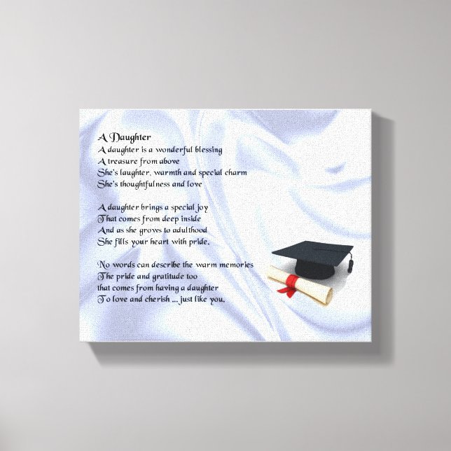 Graduation Daughter Poem Canvas Art Print (Front)