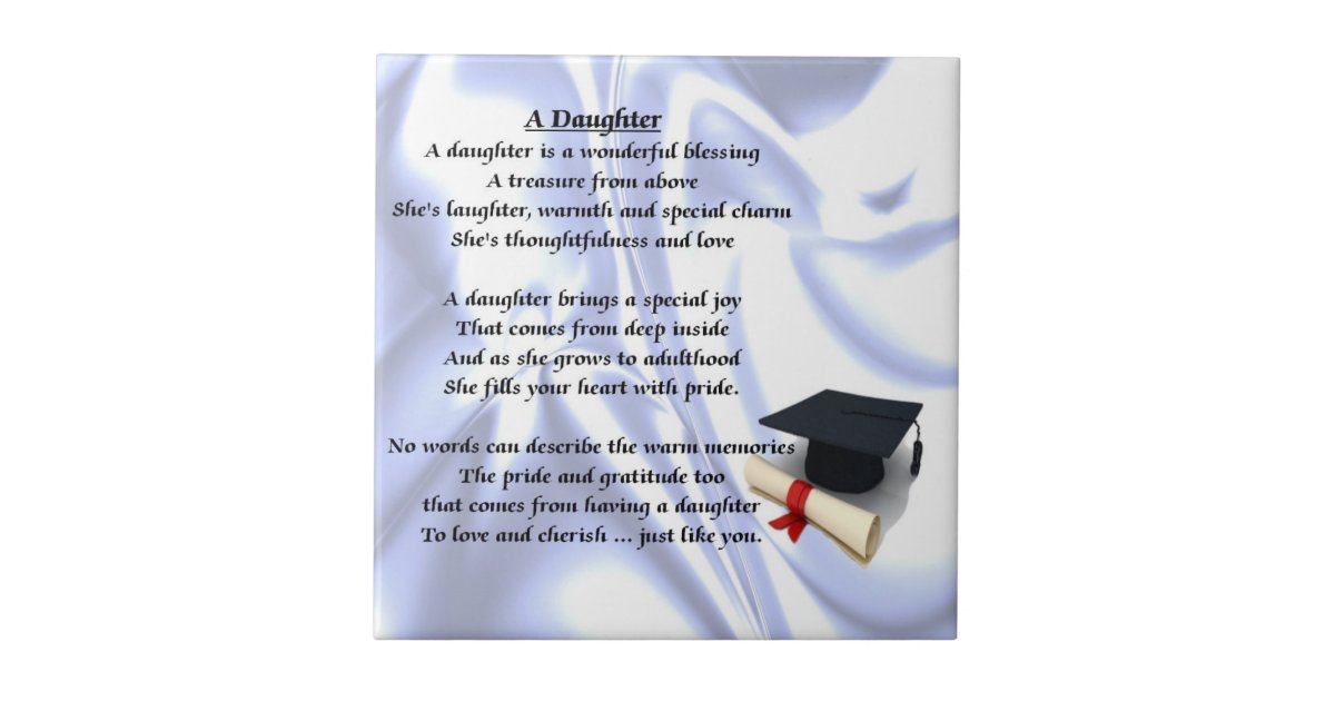 Graduation Daughter Poem Tile | Zazzle