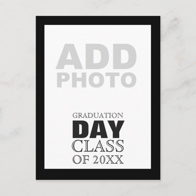 Graduation Day Class Customizable Photo Invitation Postcard (Front)