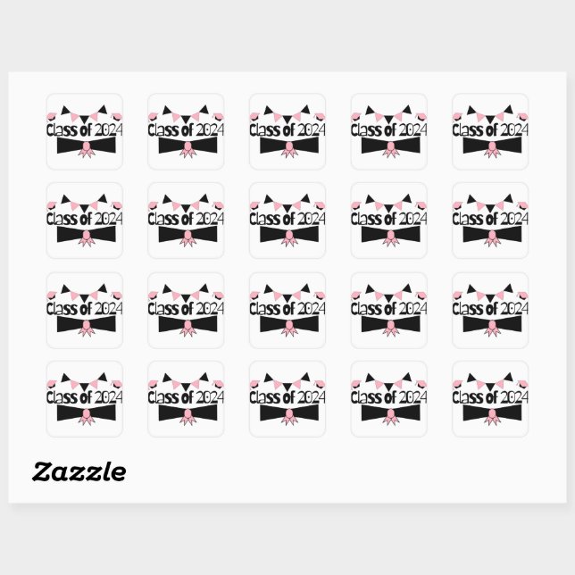 graduation day class of 2024 square sticker (Sheet)